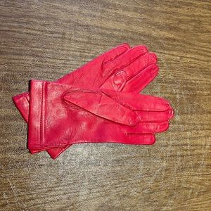 Red leather gloves